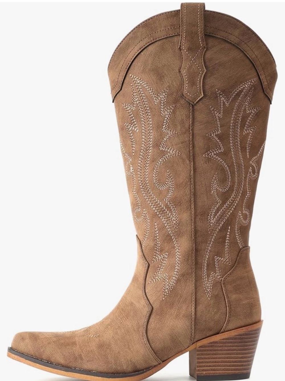 Classic Tan Western Mid-Calf Cowboy Boots- NEW NEVER WORN- 8.5W - Picture 2 of 4